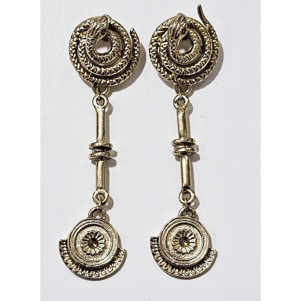 Vintage 1990s Gold Snake Earrings